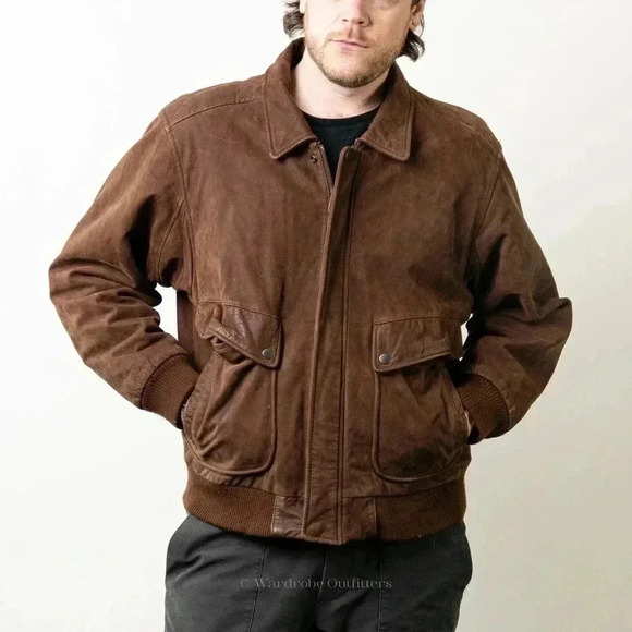 Vintage 90s Brown Leather Western Jacket - L - Picture 2 of 11